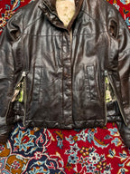 Vintage Block 60 Gilmar Faux Leather Bomber Jacket - M