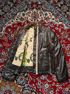 Vintage Block 60 Gilmar Faux Leather Bomber Jacket - M