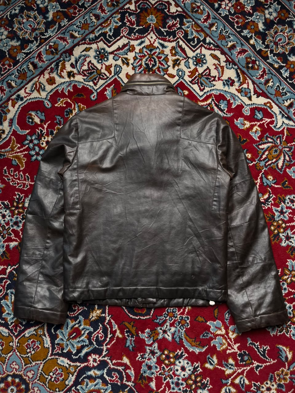 Vintage Block 60 Gilmar Faux Leather Bomber Jacket - M
