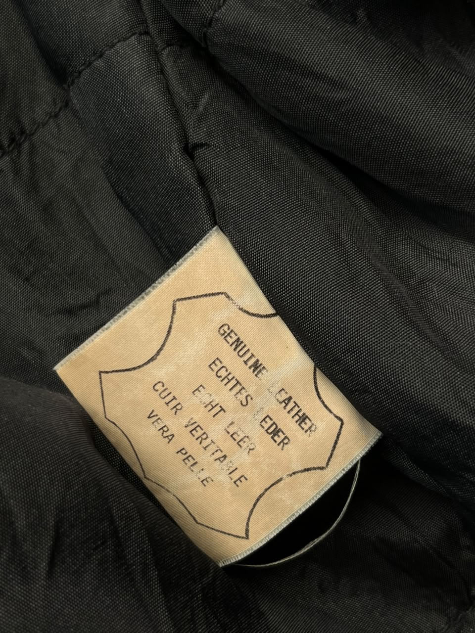 Vintage BLACK Leather Bomber Jacket - S