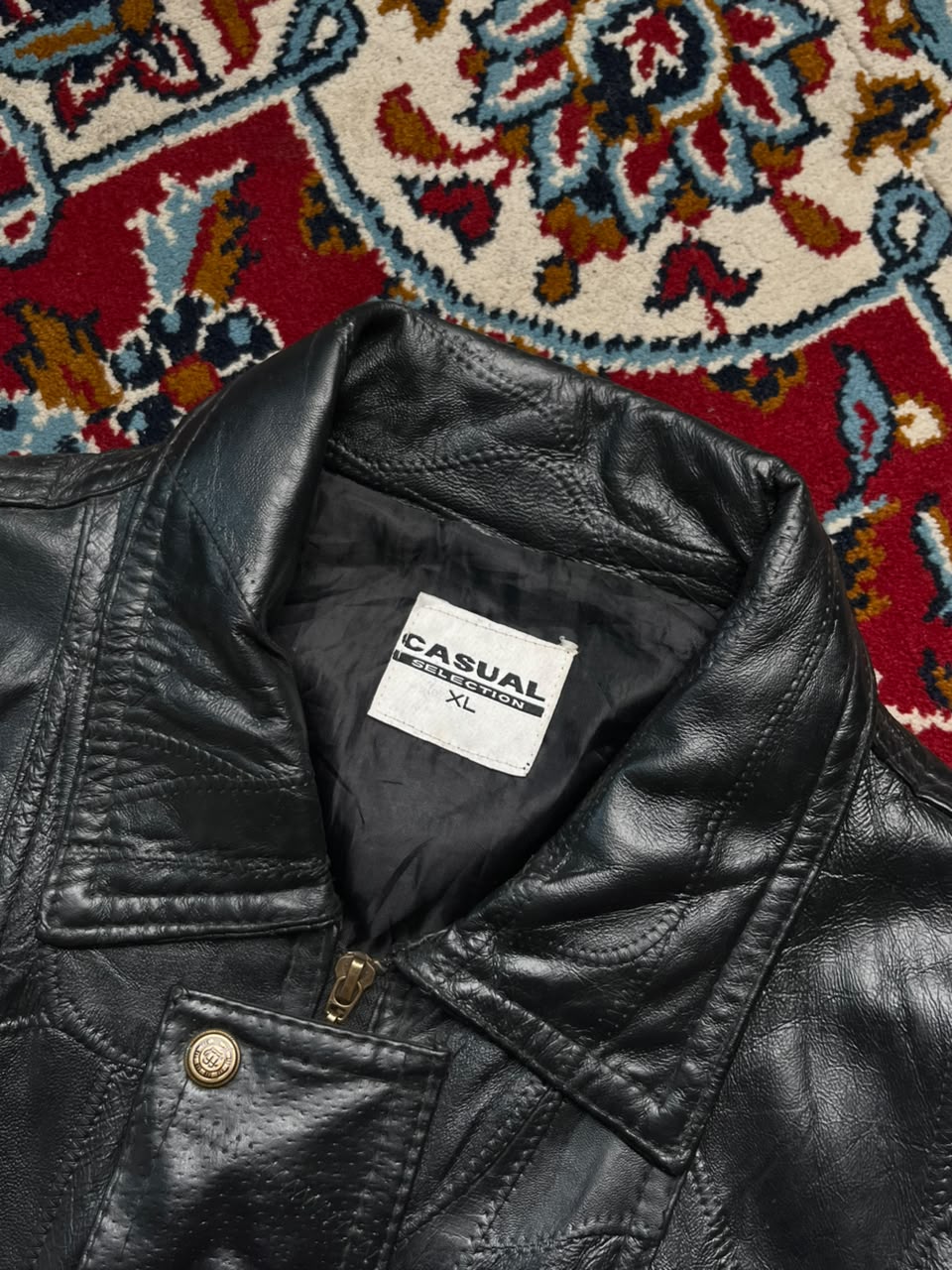 Vintage Casual Selection Zip Off Sleeves Leather Bomber Jacket - XL