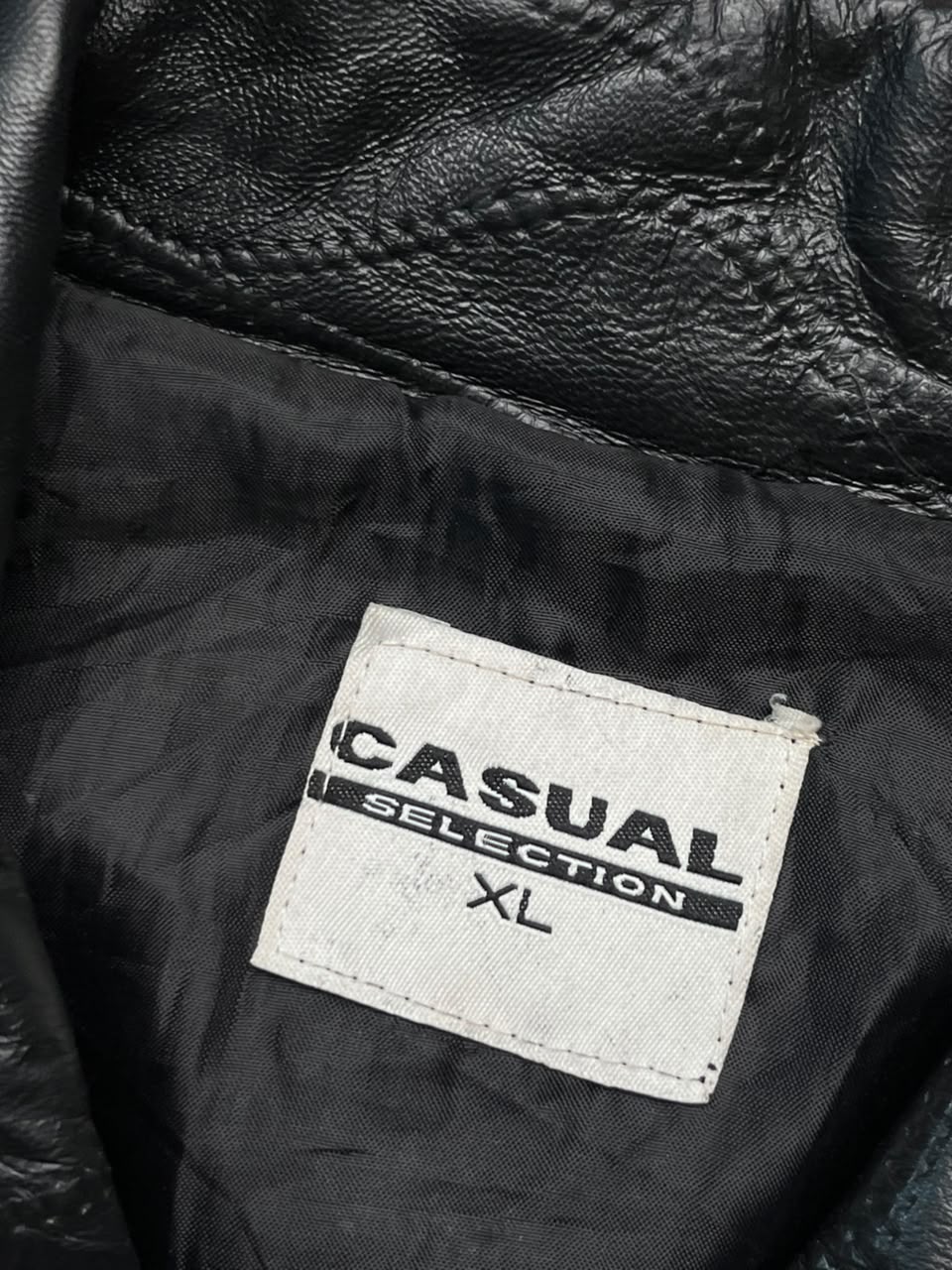 Vintage Casual Selection Zip Off Sleeves Leather Bomber Jacket - XL