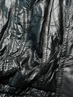 Vintage Casual Selection Zip Off Sleeves Leather Bomber Jacket - XL