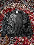 Vintage Casual Selection Zip Off Sleeves Leather Bomber Jacket - XL