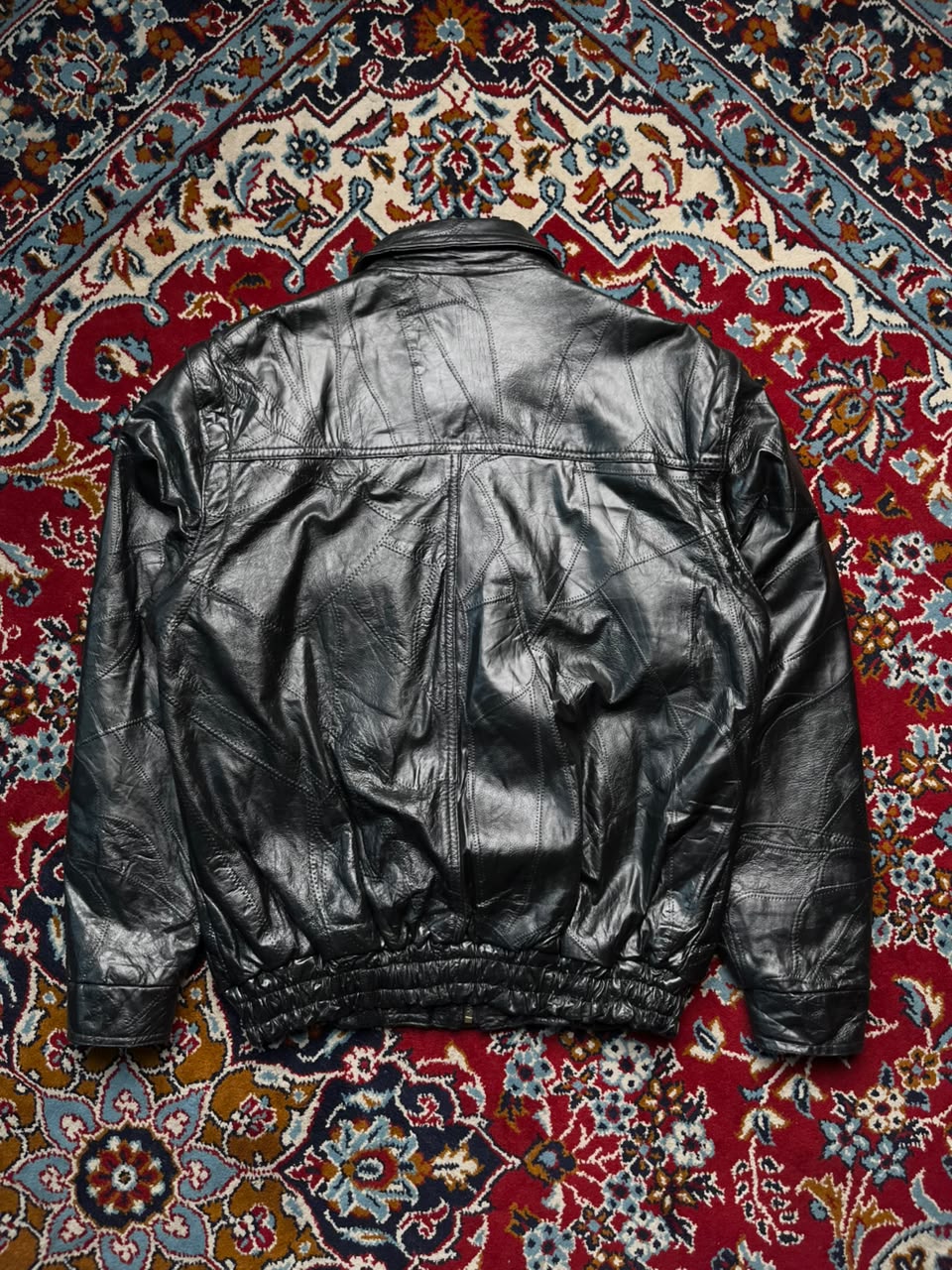 Vintage Casual Selection Zip Off Sleeves Leather Bomber Jacket - XL