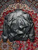 Vintage Casual Selection Zip Off Sleeves Leather Bomber Jacket - XL