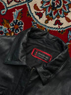 Vintage Redskins Cowhide Multi Pocket Black Leather Jacket - S