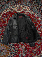 Vintage Redskins Cowhide Multi Pocket Black Leather Jacket - S