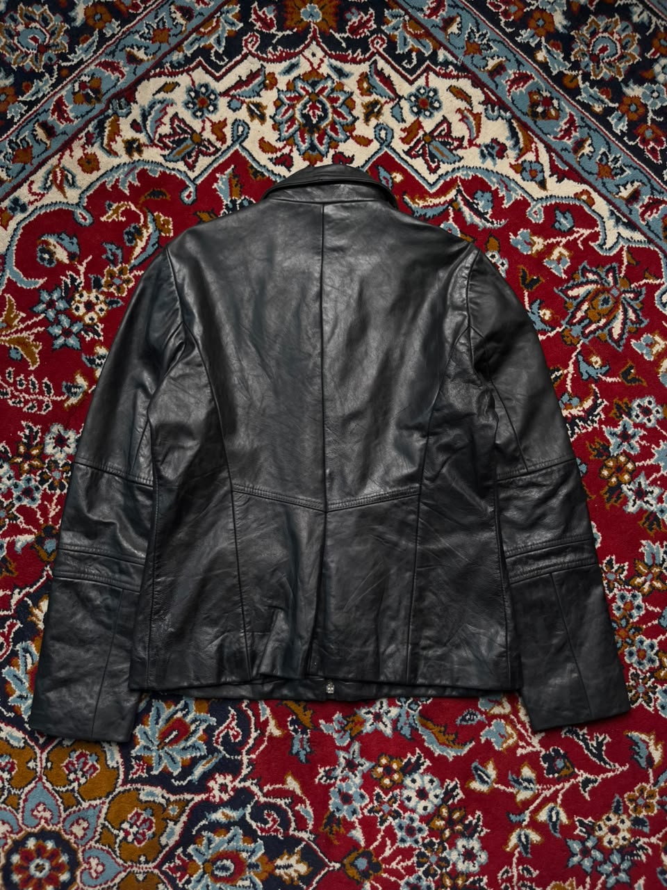 Vintage Redskins Cowhide Multi Pocket Black Leather Jacket - S