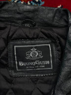 Vintage Buono Gusto Cowhide Black Leather Bomber Jacket - M