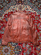 Hugo Boss Orange Label Brown Distressed Leather Jacket - M