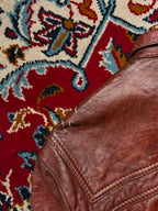 Hugo Boss Orange Label Brown Distressed Leather Jacket - M