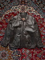 Vintage TFirst Distressed Brown Leather Jacket - M
