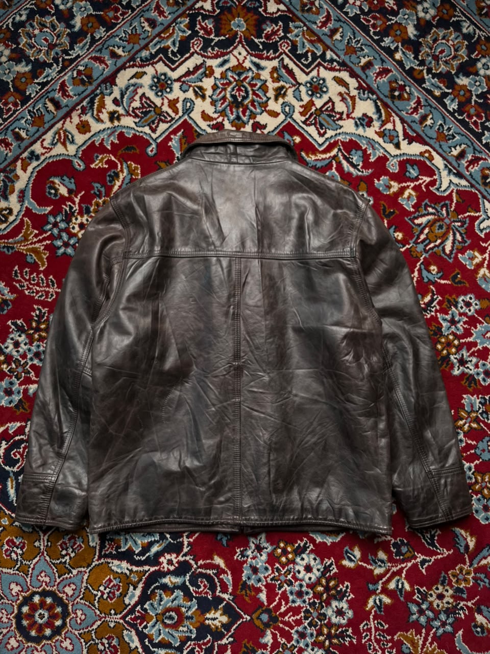 Vintage TFirst Distressed Brown Leather Jacket - M