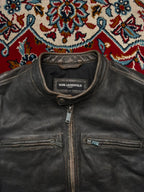 Karl Lagerfeld Paris Distressed Leather Jacket - M