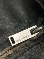 Karl Lagerfeld Paris Distressed Leather Jacket - M