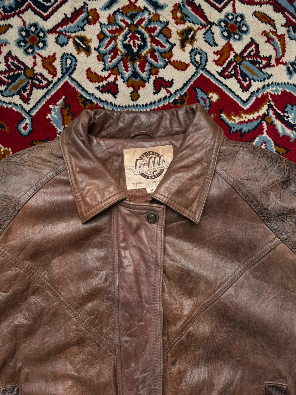 Vintage G-III Brown Batwing Leather Bomber Jacket - S