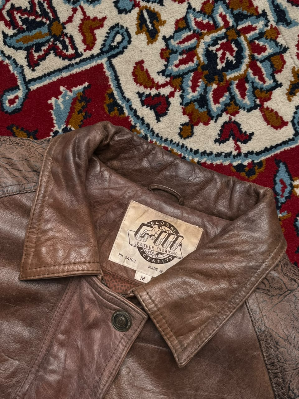 Vintage G-III Brown Batwing Leather Bomber Jacket - S