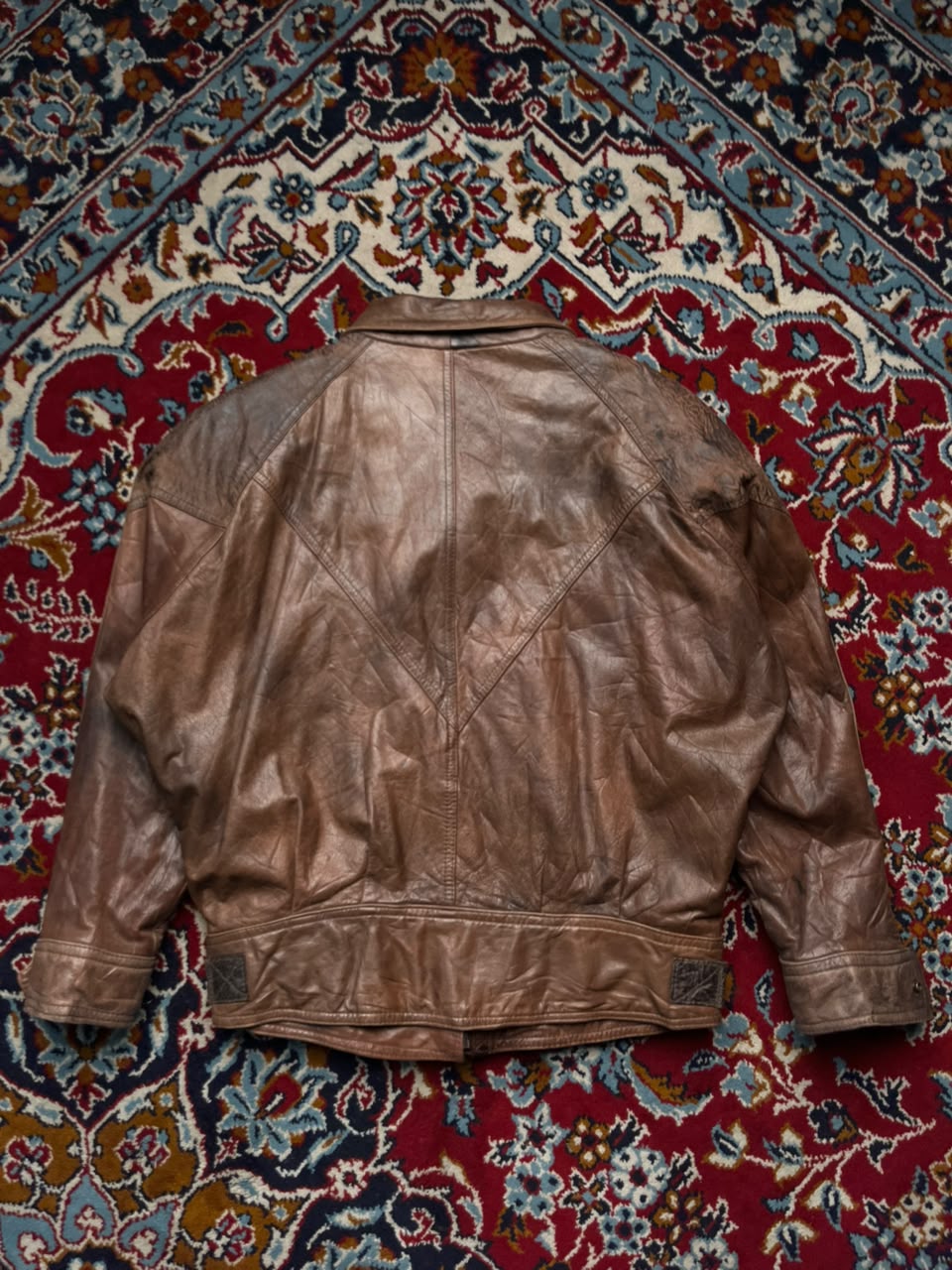 Vintage G-III Brown Batwing Leather Bomber Jacket - S
