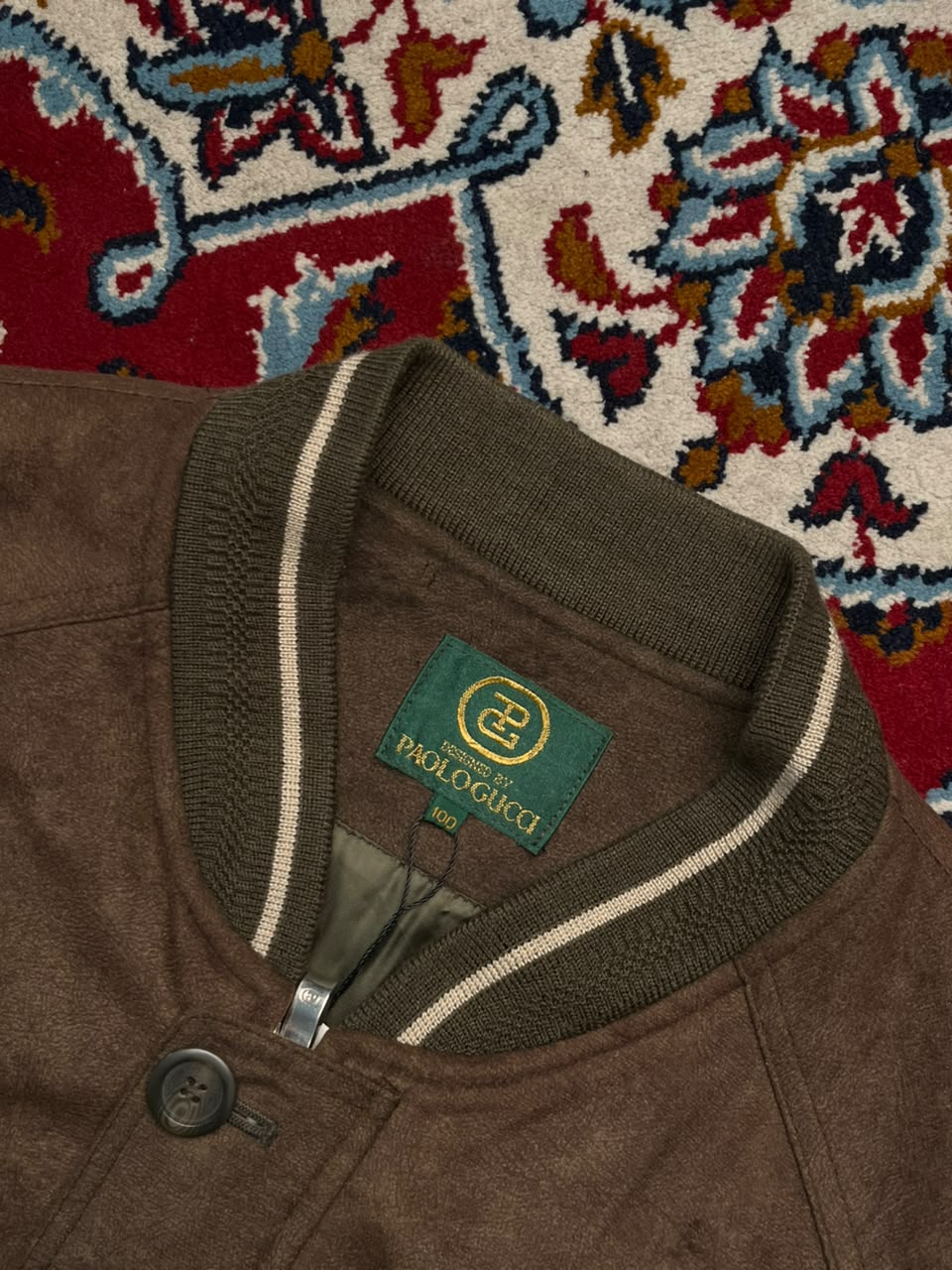 Vintage Paolo Gucci Brown Suede Bomber Jacket - L