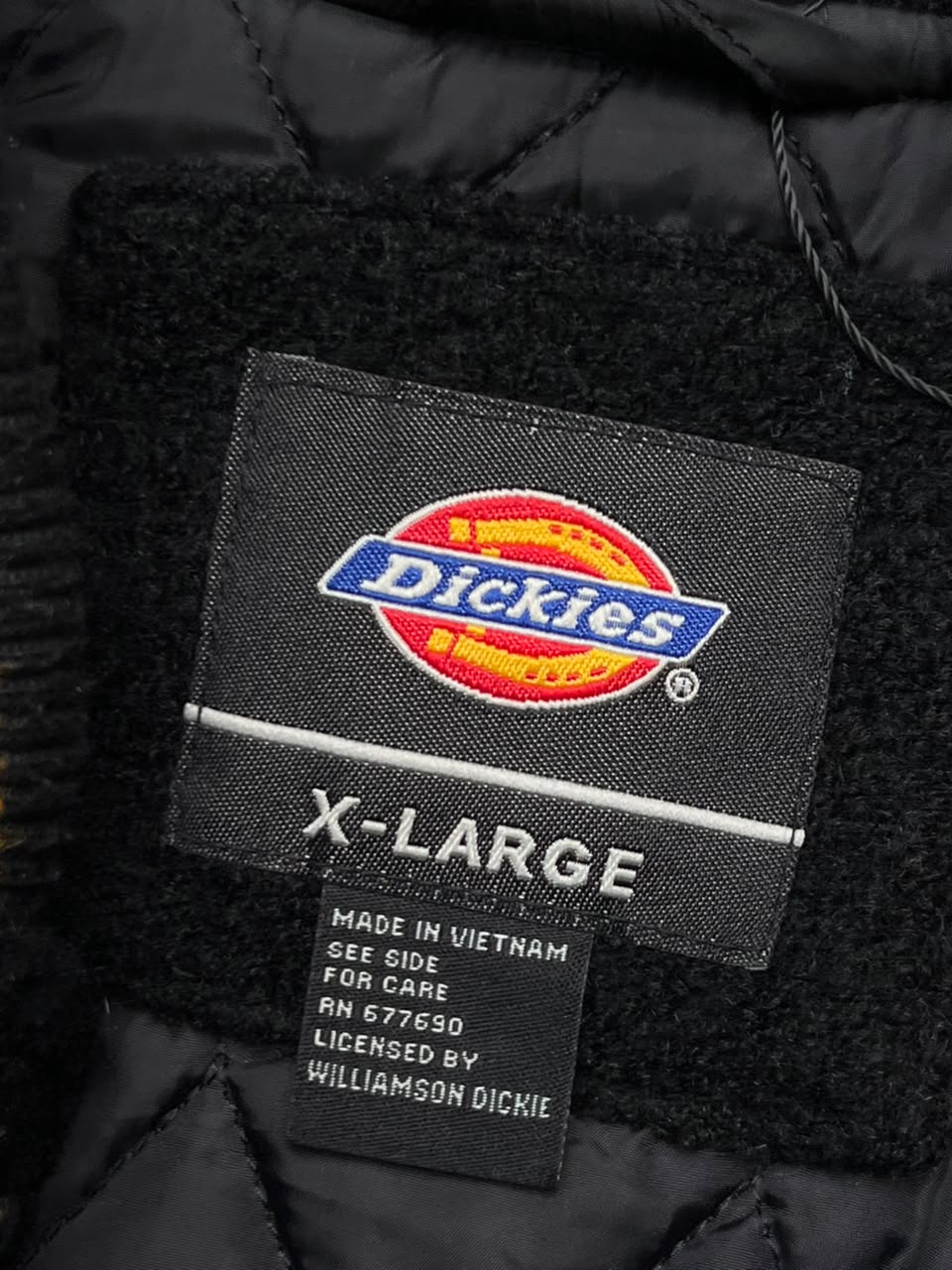 Dickies Wool Blend Quilted BLACK Varsity Bomber Jacket - XL