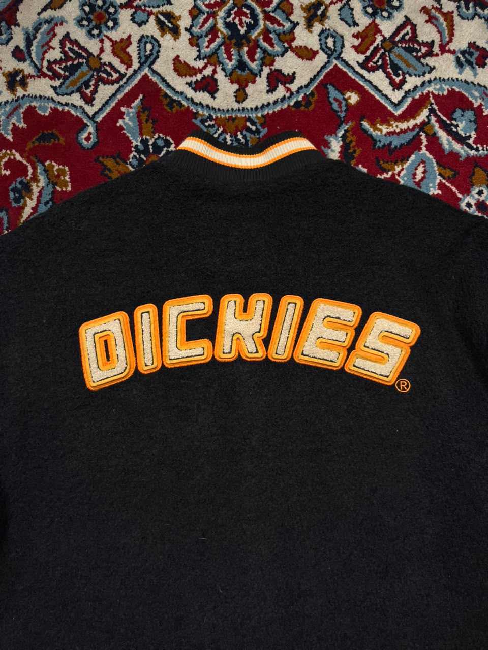 Dickies Wool Blend Quilted BLACK Varsity Bomber Jacket - XL