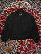 Whistle Korea Black Boxy Fit Wool Bomber Jacket - XL