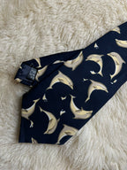 Marks & Spencer St Michael Mens Vintage Tie Navy Dolphin Marine Animal Print