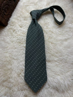 Giorgio Armani Cravatte 100% Silk Tie Mens Dark Forest Green Diamond Stripe Italy
