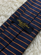 Brooks Brothers Makers Silk Tie Mens Navy Blue Red Gold Striped Repp USA