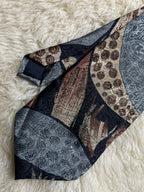 ALBARI Silk Jacquard Tie Mens Vintage Abstract Geometric Patchwork Brocade