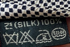 LLIANTTE Seoul 100% Silk Tie Mens Black White Micro Check Chain Link Foulard