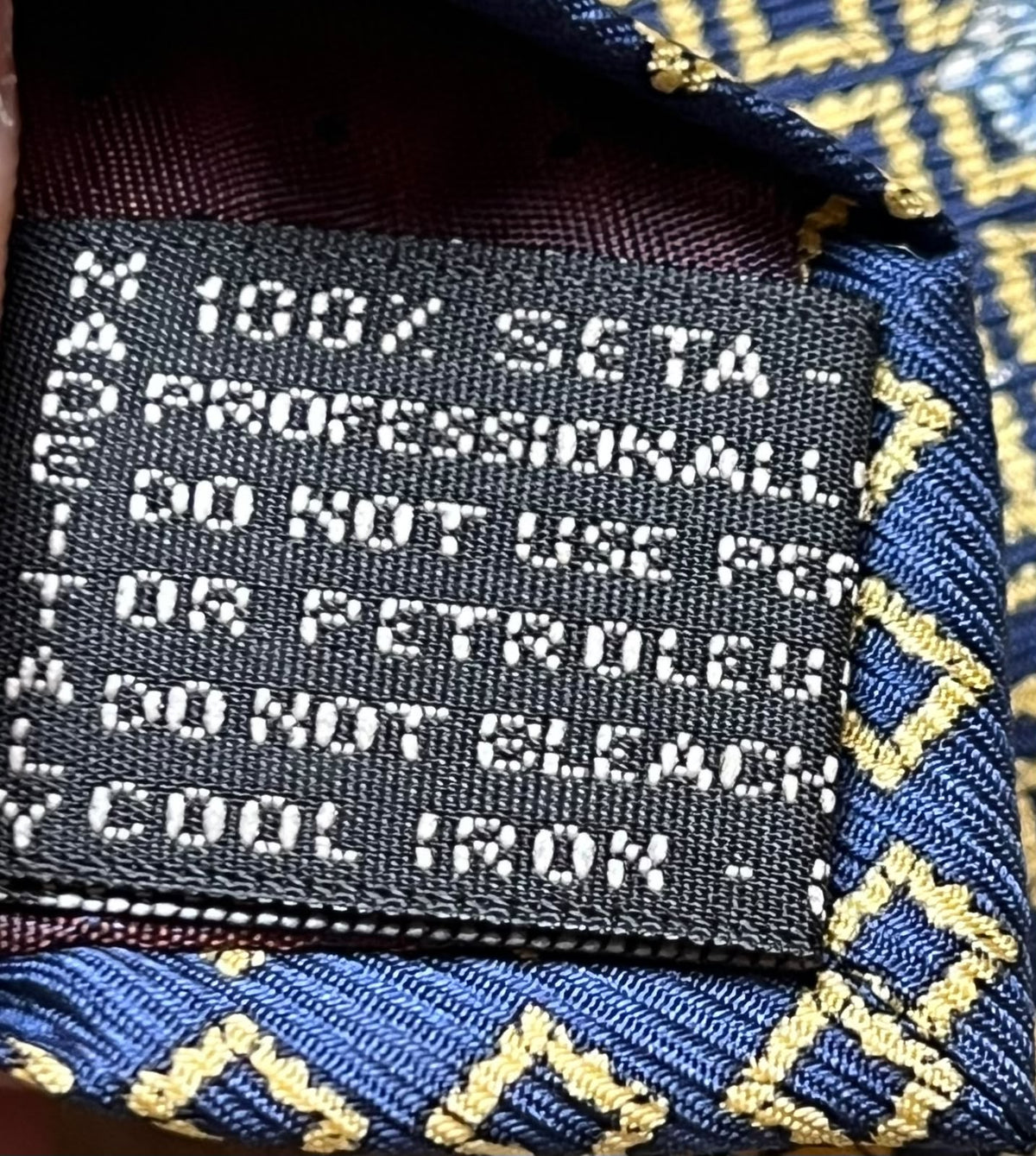 Gianni Versace 100% Silk Tie Mens Navy Gold Geometric Medusa Head Italy Baroque