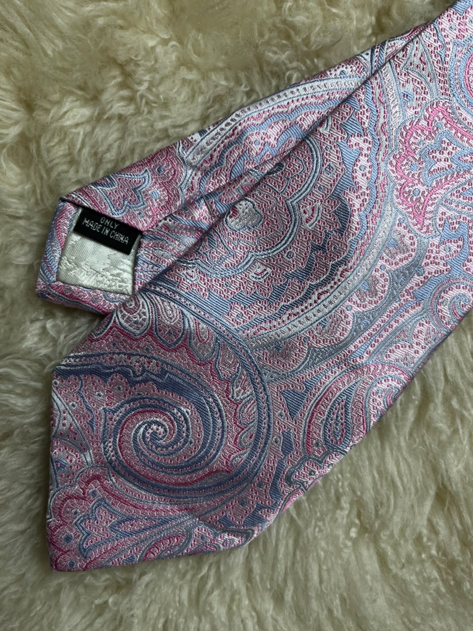 Ted Baker London 100% Silk Tie Mens Pastel Pink Blue Swirl Paisley Wedding Formal