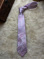 Ted Baker London 100% Silk Tie Mens Pastel Pink Blue Swirl Paisley Wedding Formal