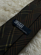 Polo Ralph Lauren Vintage Silk Tie Mens Plaid Umbrella Walking Stick Stand USA Made