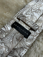 Sean John Extra Long Silk Tie Mens Tall Champagne Ivory Paisley Wedding Formal