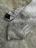 Sean John Extra Long Silk Tie Mens Tall Champagne Ivory Paisley Wedding Formal