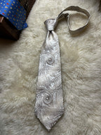 Sean John Extra Long Silk Tie Mens Tall Champagne Ivory Paisley Wedding Formal