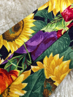 Vintage Reversible Double Sided Necktie Mens Sunflower Floral Mixed Fruit Cotton Tie