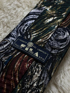 F.LLI FILA Lanificio 100% Silk Tie Mens Abstract Swirl Painterly Italian Fabric Japanese Made