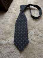 Giorgio Armani Cravatte 100% Silk Tie Mens Charcoal Geometric Pentagon Foulard Italy