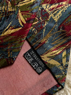 Laurence 100% Silk Tie Mens Abstract Paint Brushstroke Teal Burgundy Gold Tie