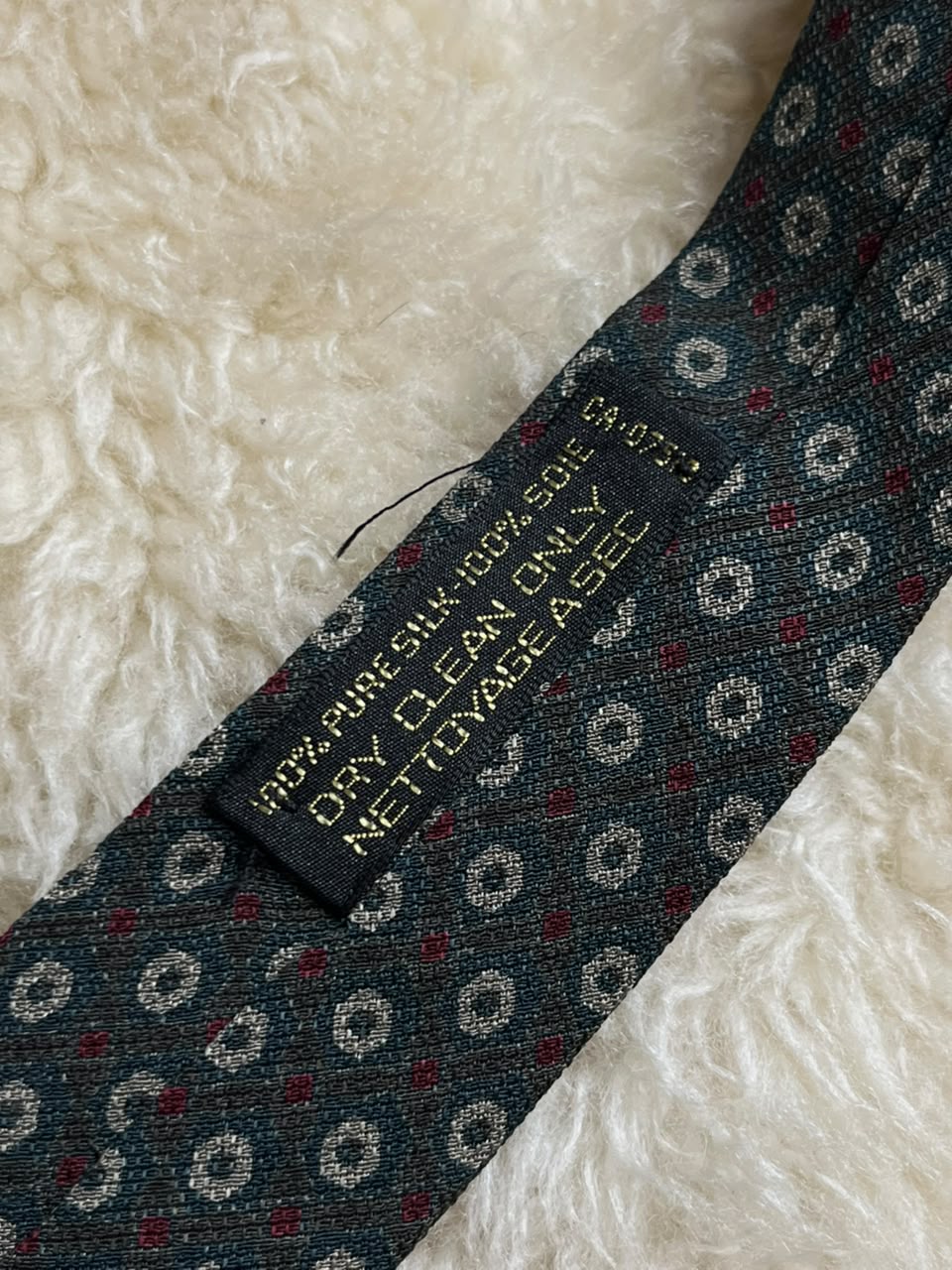 GIORGIO ARMANI CRAVATTE PURE SILK ITALIAN MADE GEOMETRIC FOULARD TIE