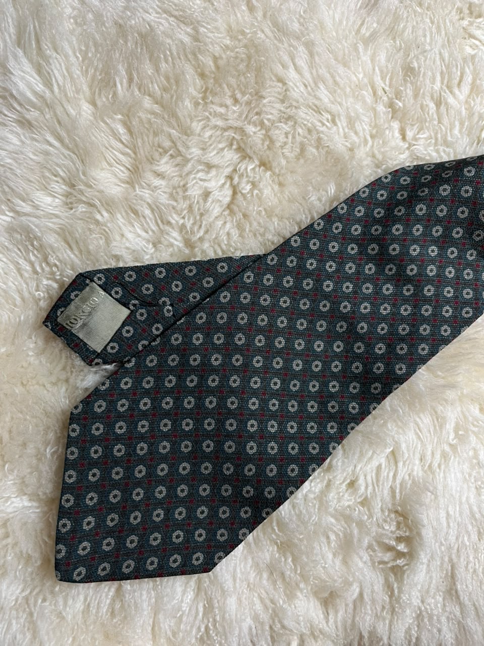 GIORGIO ARMANI CRAVATTE PURE SILK ITALIAN MADE GEOMETRIC FOULARD TIE