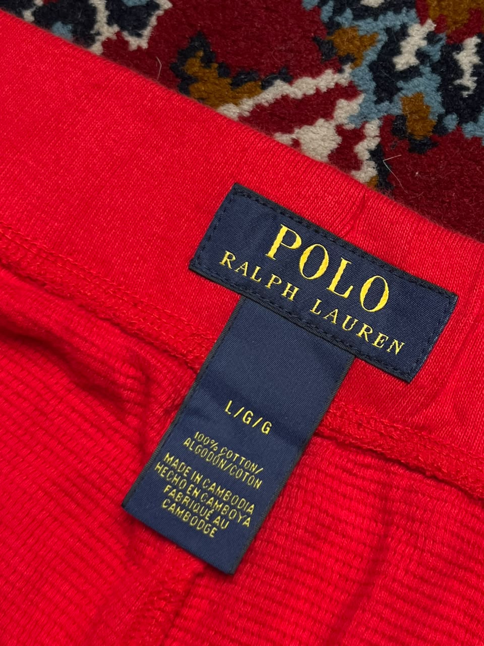 Polo Ralph Lauren Waffle Knit Cotton Red LoungeWEAR - 32