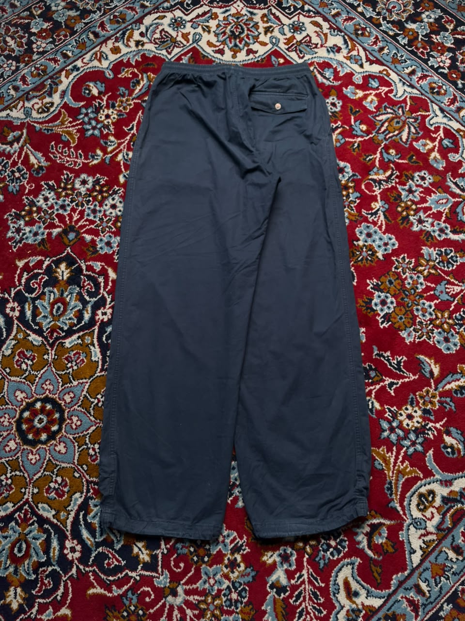 Burberry London Embroidered Equestrian Knight Cotton Baggy Trousers - 30