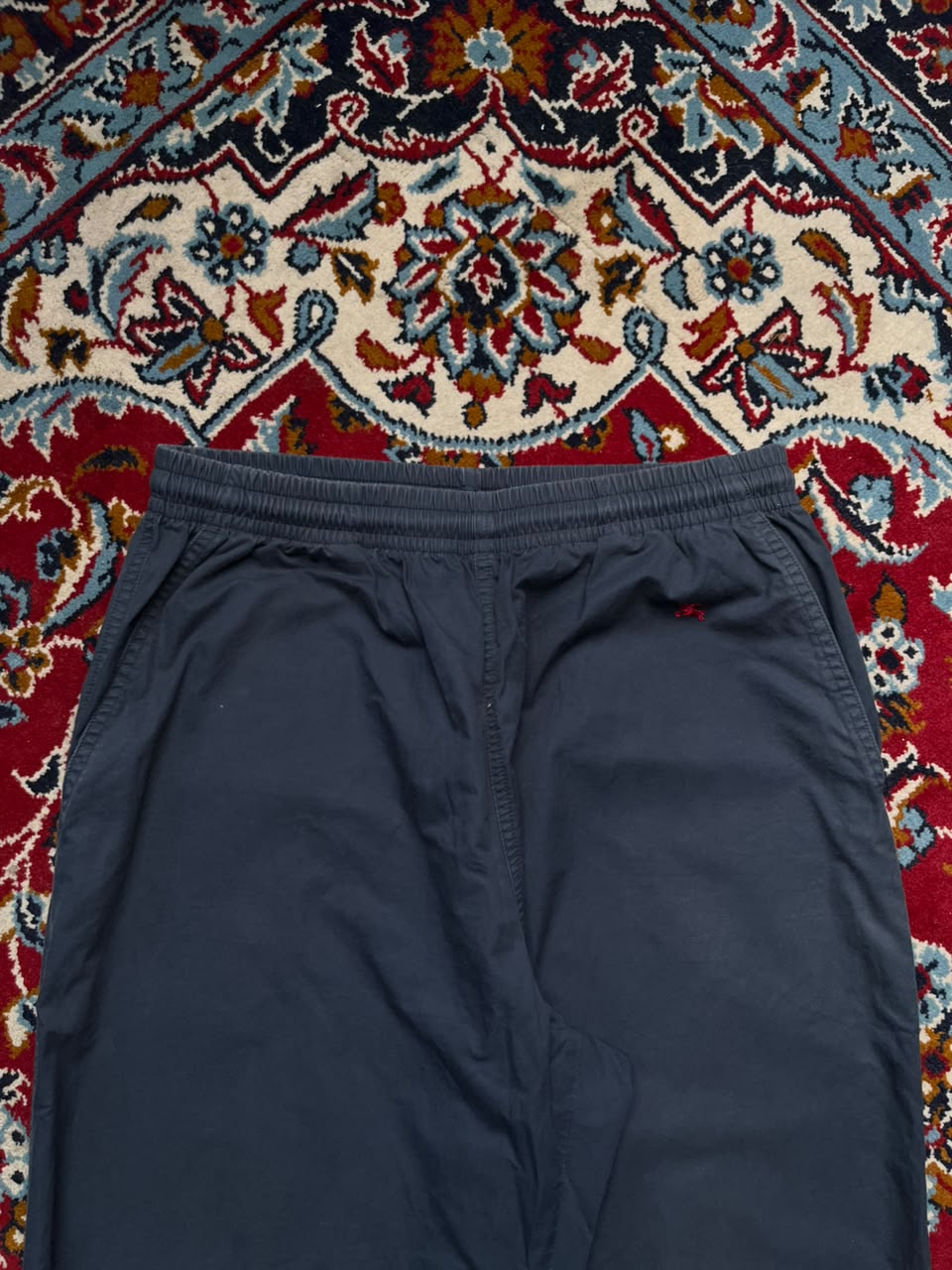 Burberry London Embroidered Equestrian Knight Cotton Baggy Trousers - 30