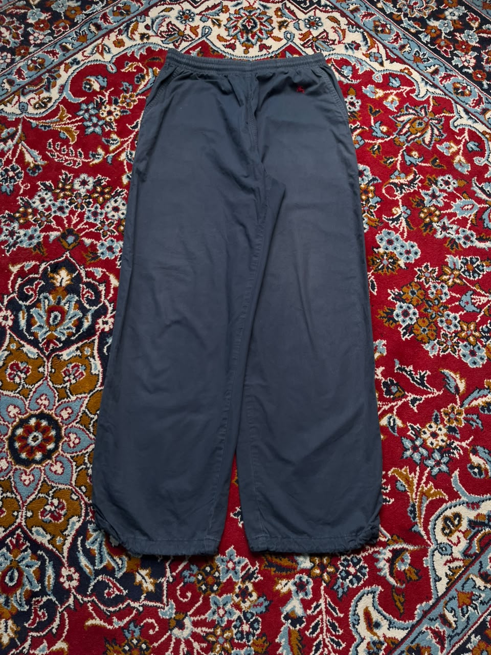 Burberry London Embroidered Equestrian Knight Cotton Baggy Trousers - 30