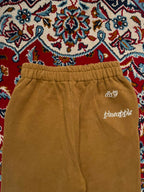 Dirty Pineapple Embroidered Tan Cinch Cuff Baggy Fleece Sweatpant - 24